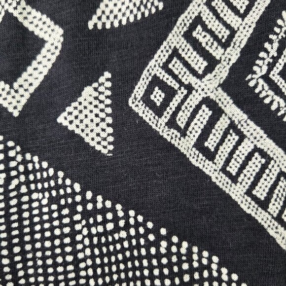 Lucky Brand Black Geometric Low V-Neck Sleeveless Maxi Dress Boho Tribal NO BELT - Picture 5 of 8